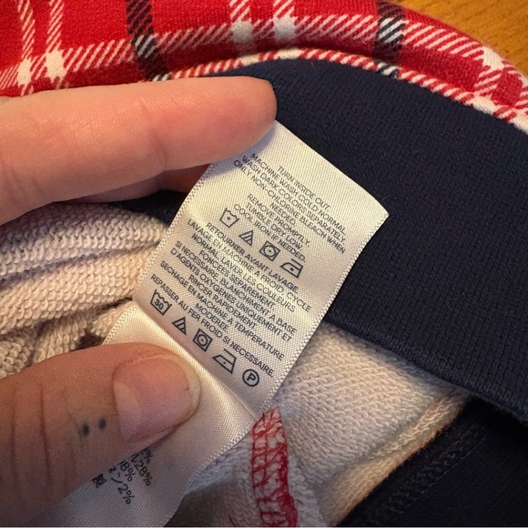 Lands’ End Hoodie Sweatshirt Womens 1X 16W-18W Plaid Colorblock Serious Sweats - Picture 9 of 10